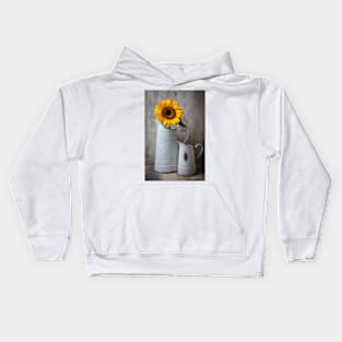 Sunflower In Antique French Pitcher Kids Hoodie